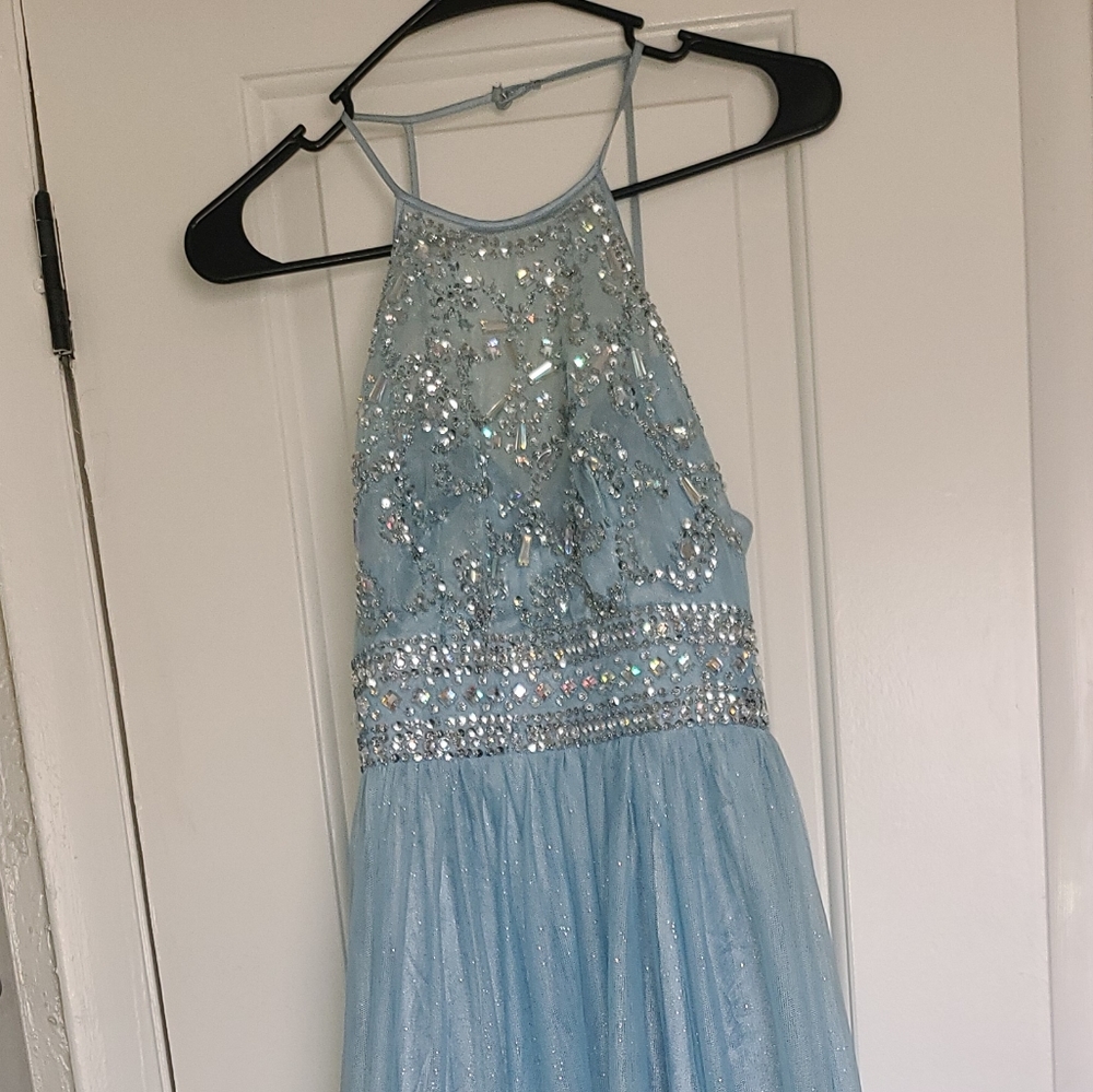 Glittery baby blue dress